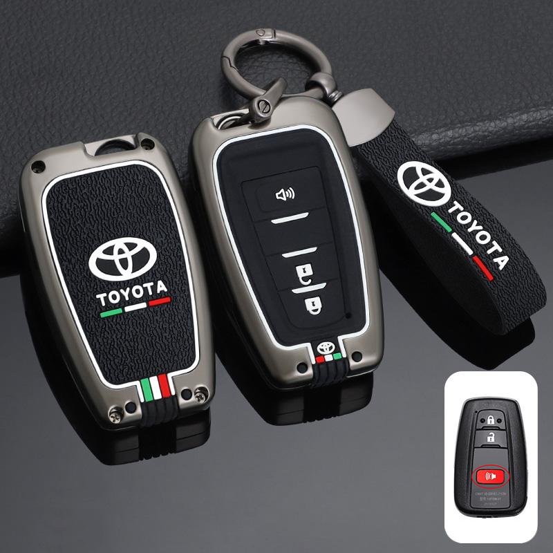 Чехол-брелок из цинкового сплава+силикона для автомобильного пульта ДУ Toyota Prius Camry Corolla C-HR CHR RAV4 Prado 2018 2019 Аксессуары