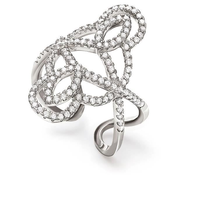 Bague - FOLLI FOLLIE - 3R15S077C - Acier inoxydable - Argenté - Oxyde de zirconium