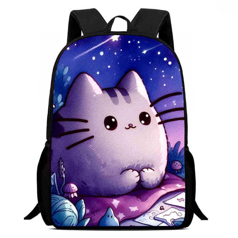 Детский рюкзак Pusheen Cat из ткани Оксфорд, дышащий, прочный, легкий, школьная сумка для учеников начальной школы