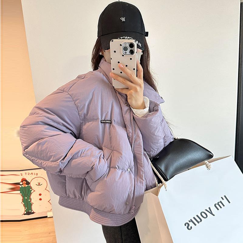 Высококачественная белая утиная пуховая короткая женская куртка с воротником-стойкой, свободная теплая куртка небольшого размера