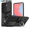KEYSION Противоударный чехол для TECNO Camon 40 Pro 5G с защитой камеры-слайдера, металлическое кольцо-подставка, задняя крышка для телефона Camon 40 Pro 5G