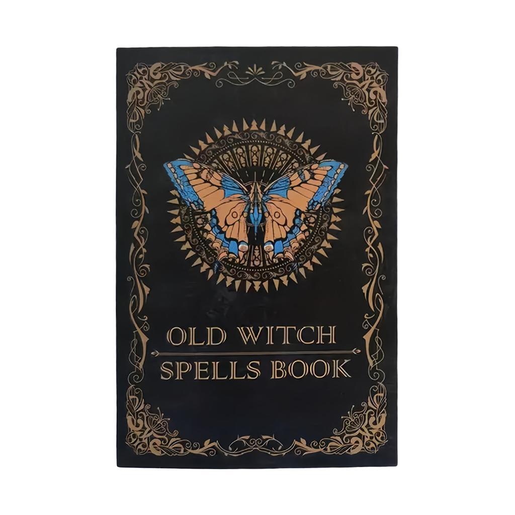 Witchcraft Spell Book Vintage Leather Look with Customizable Cover for Halloween Cosplay and RPG Blank Pages