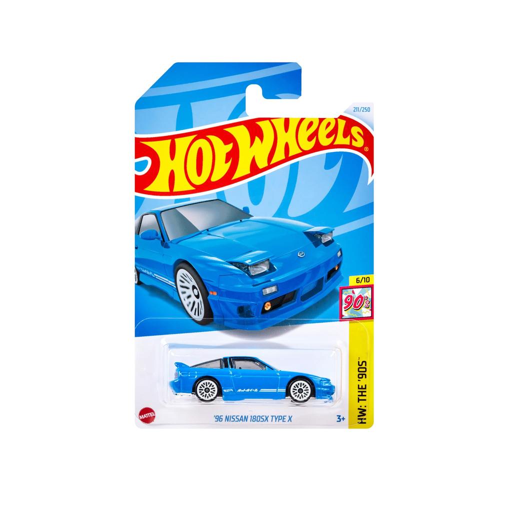 Hot Wheels Basic Car Nissan 180SX Type X игрушечная мини-машинка для детей от 3 лет и старше, цвет синий HXR16 '96