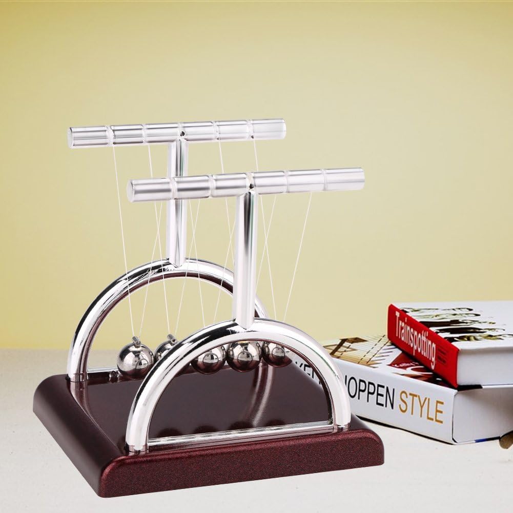 LetCart Newtons Cradle Balance Balls, T Shape Newton Pendulum, Science Physic Psychology Educational Kits, Stress Relief