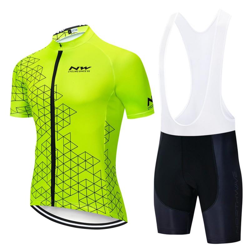 Unisex Cycling Jersey Set Short Sleeve Bib Shorts Breathable Moisture Wicking Bike Wear