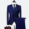 Men's Slim Fit Three-Piece Suit, Multi-Color British Wedding Tuxedo, Plus Size Groomsman Set