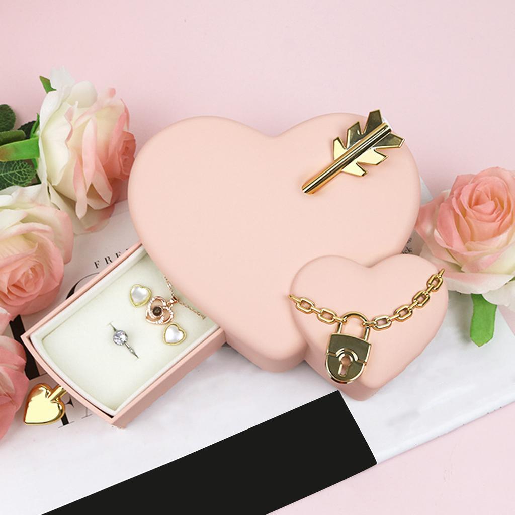Шкатулка для украшений в форме сердца со стрелами, упаковка для подарков на День святого Валентина, органайзер для нежных аксессуаров, подарки на день рождения