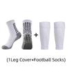 1 Pair of Combination Adhesive Point Anti Slip, Sweat and Odor Resistant  Football Sports Socks+leg Protectors