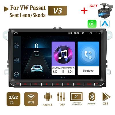 Новый 2 Din автомобильный радиоприемник Android мультимедийный плеер Carplay Auto для VW Volkswagen Golf Polo Tiguan Passat b7 b6 SEAT leon Skoda Octavia 2 + 32 ГБ