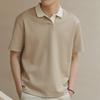 Мужская летняя повседневная однотонная рубашка поло