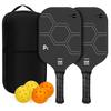 Pickleball Paddle Set Carbon Fiber T700 Textured Surface Kids Beginner Racket Full