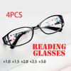 4PCS PC Printed Reading Glasses Gorgeous Female Anti-Blu-ray Retro HD Glasses for the Elderly Fashion Reading Glasses