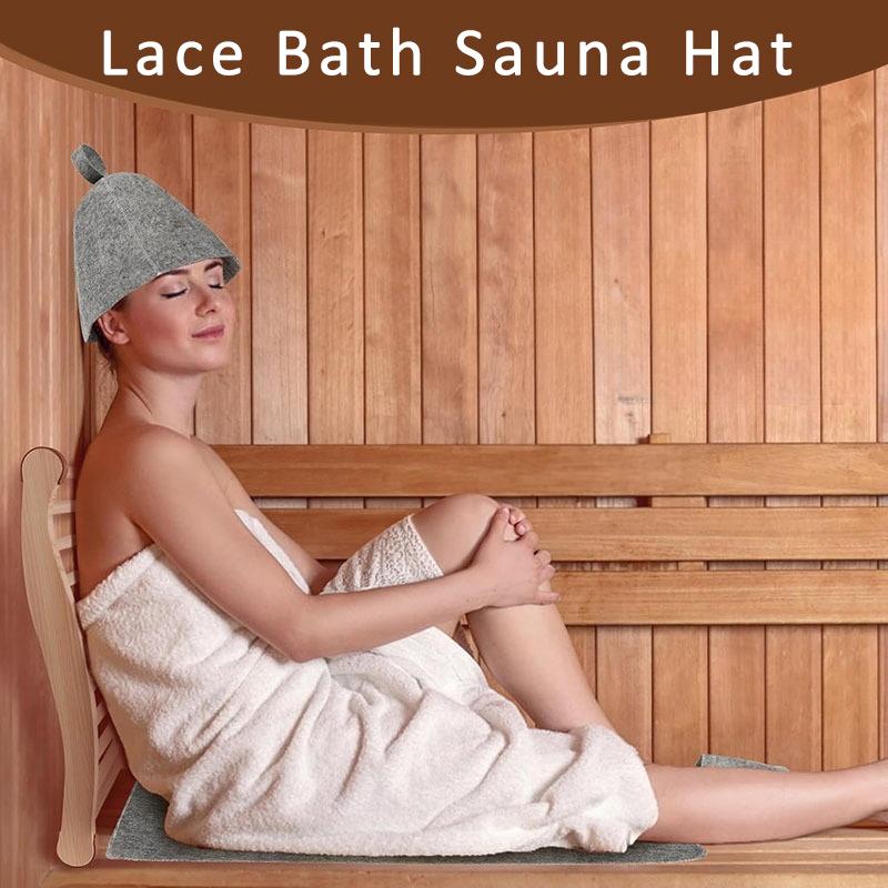 1Pc Quickly Towel Drying Towel Hats Sauna Bathroom Accessories s Fashion Anti Heat Sauna Hat Thicken Wool Felt Shower Cap