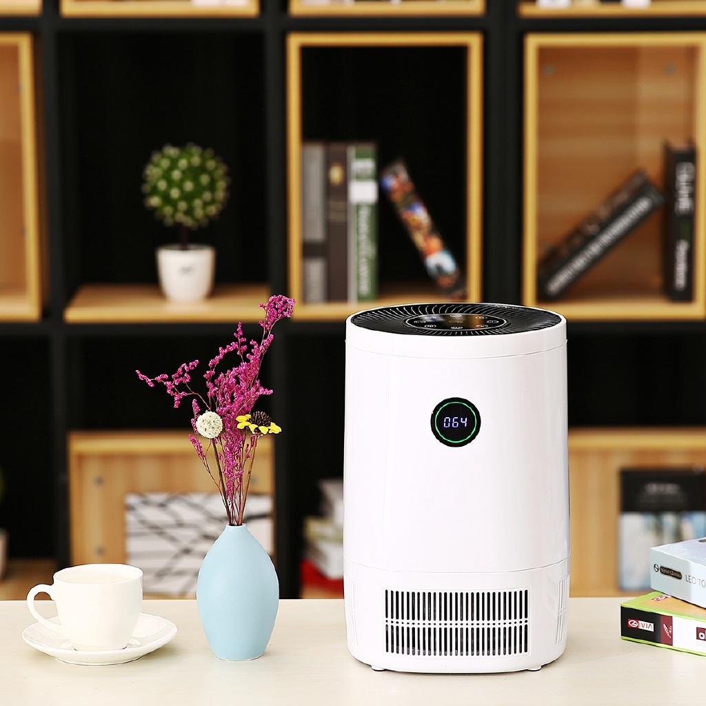 24W Desk Air Purifier True HEPA Filter Air Cleaner Smoke Dust Odor PM2.5 Eliminator for Allergiesc Pets Dander Smoke 218x218x323mm