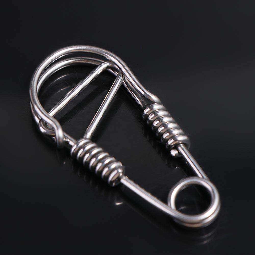 Stainless Steel Stainless Steel Wire Snap Clip Hook Carabiner Key Ring Belt Clip