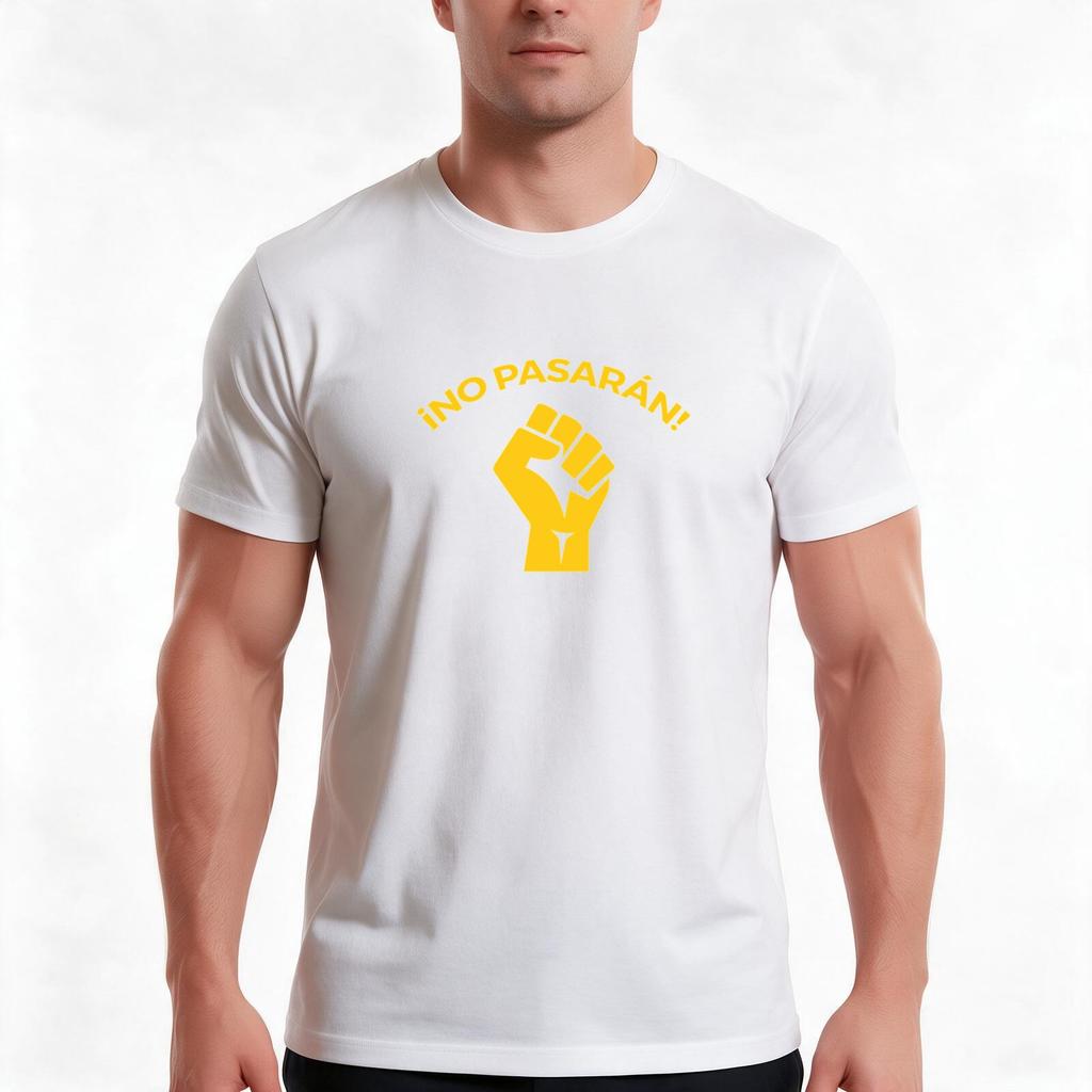 No Pasaran Tshirt Summer Casual Cotton Tee Oversized Streetwear Tops Vintage Graphic Print Loose Fit Short Sleeve
