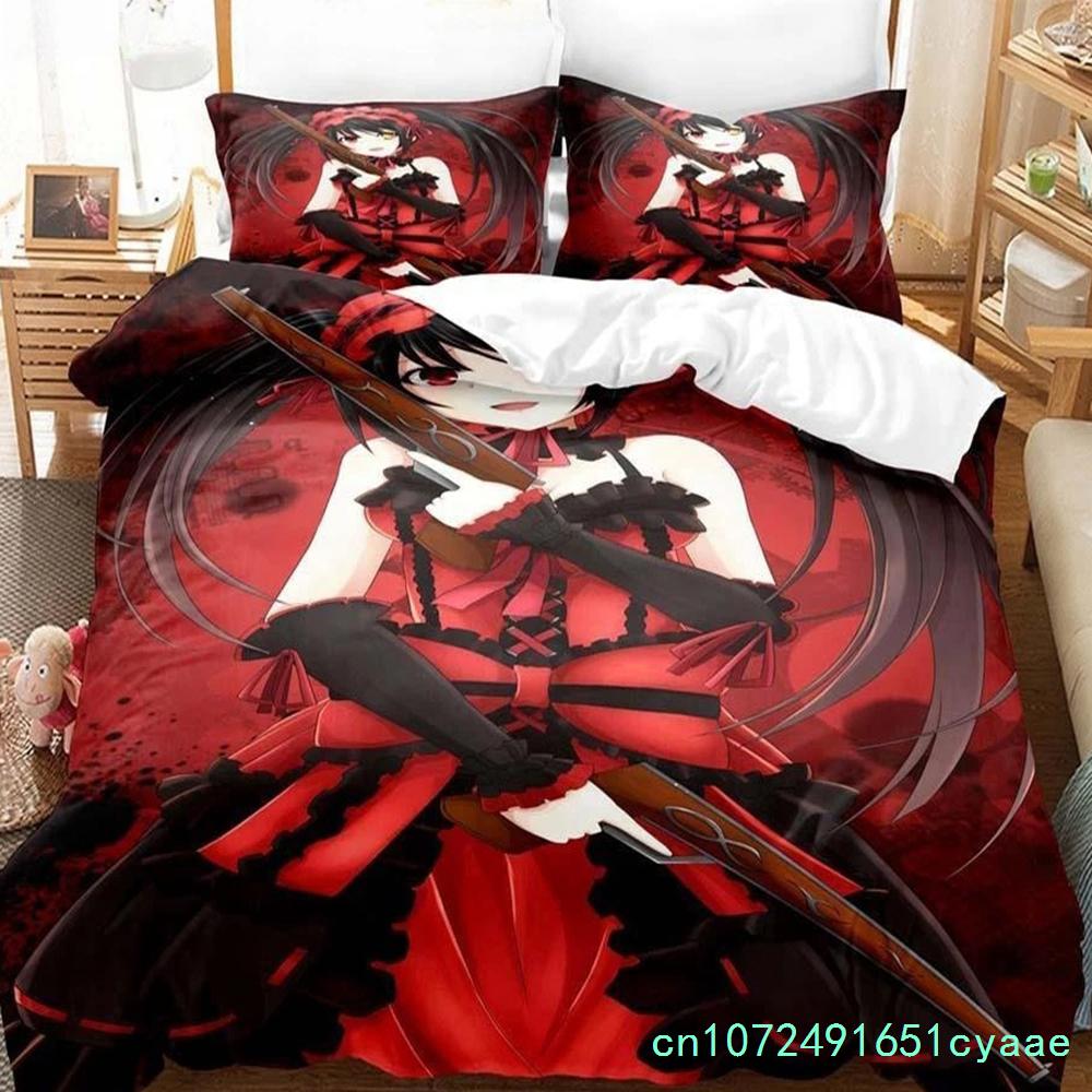 3D Аниме Кавайные Девушки Date A Live IV Комплект постельного белья Односпальный Двуспальный Полный Queen King Размер Комплект постельного белья Для взрослых Мальчиков Спальня Комплекты с пододеяльником