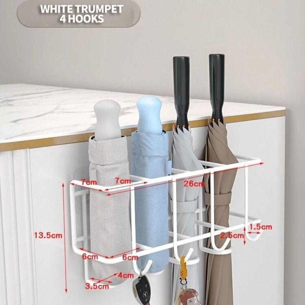 4/6 Grids Umbrella Storage Rack Metal Umbrella Holder Practical Bag Key Storage Holder Bathroom