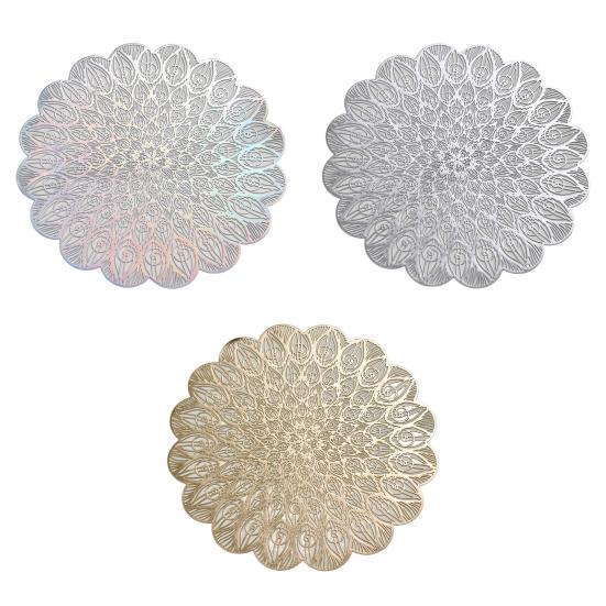 PVC Placemat for Dining Table Scratch-Resistant Hollow Pad Decorative Heat-Resistant Table Bowl Mats for Kitchen Restaurant Use