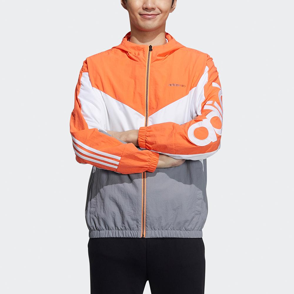 adidas Neo Мужская куртка с капюшоном в цветных блоках и вышитым логотипом Мужская куртка оранжевого цвета GP5701