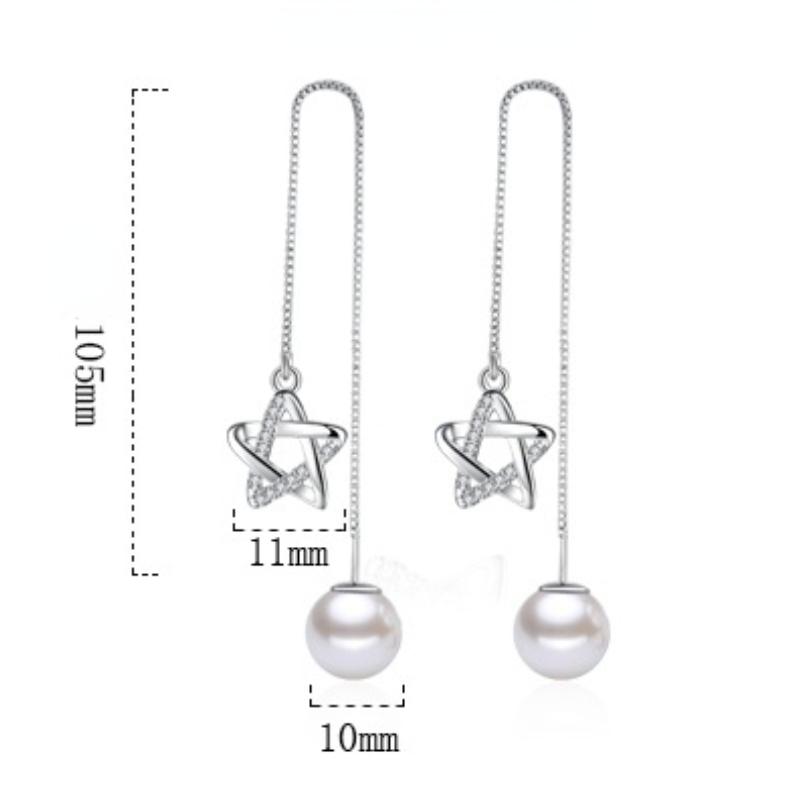 Женские корейские модные элегантные простые антиаллергенные 925 посеребренные висячие серьги с кисточками, длинные маленькие украшения для ушей, рождественский подарок