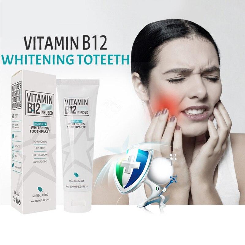 100ml Vitamin B12 Remove Stains Whitening Toothpaste Mint Toothpaste Toothpaste Whitening Gum Repair Teeth