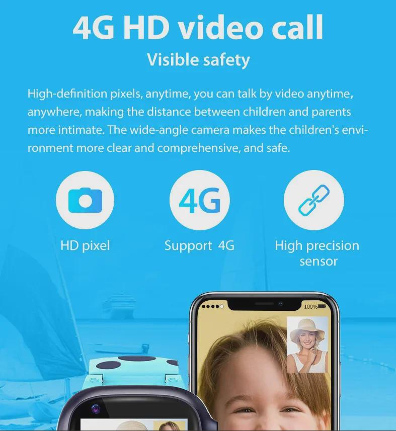 Трансграничные 4G детские умные часы с GPS и HD-дисплеем