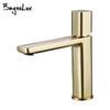 Bagnolux Brushed Gold Brass Single Hole Single Handle Deck Mounted Basin Hot and Cold Water Sink Bathroom Faucets