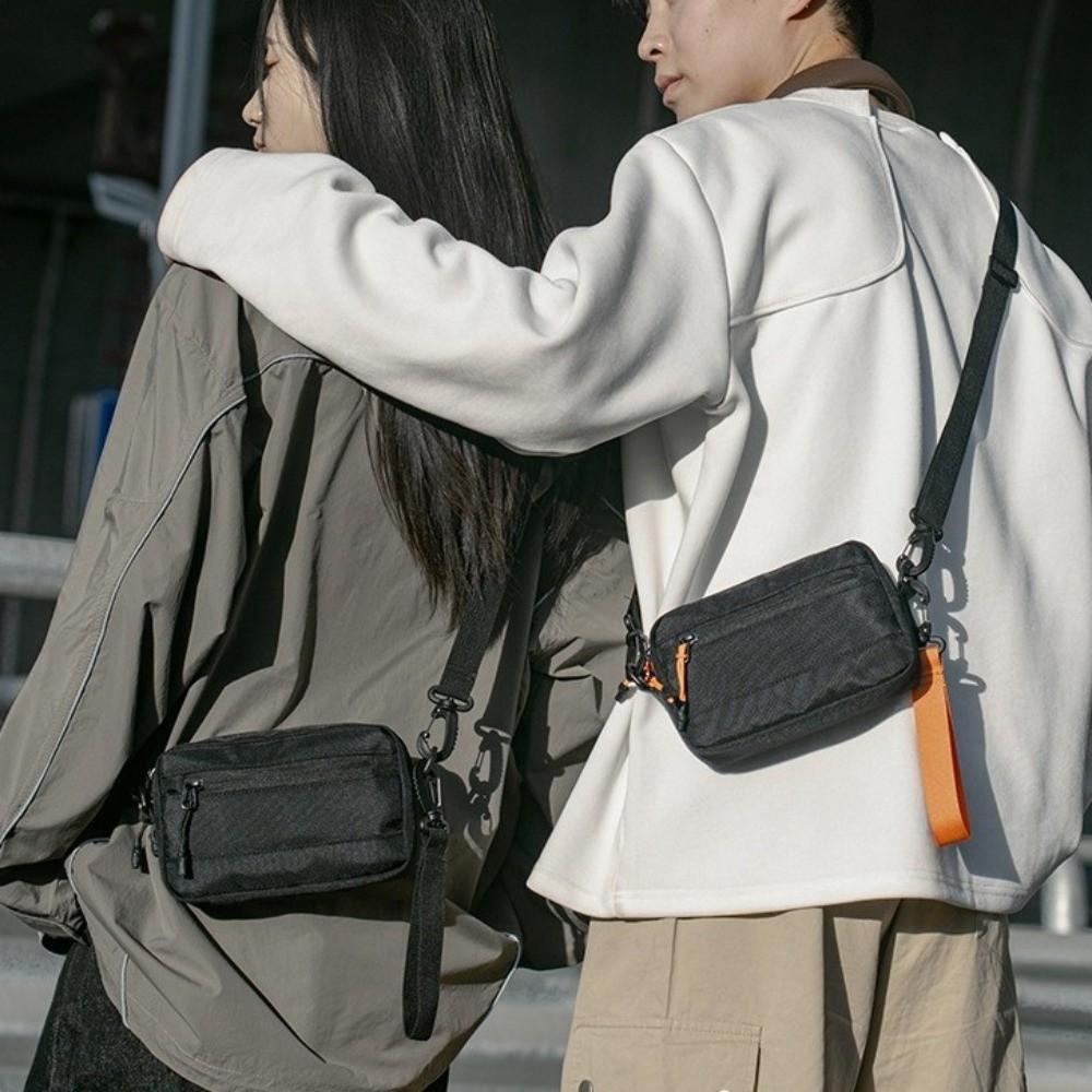 Lightweight Nylon Crossbody Bag Square Messenger Bag Simple Single Shoulder Bag Picnic