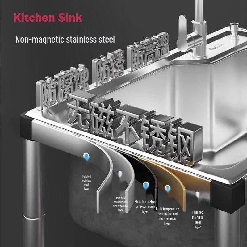 Tejufu 304 Stainless Steel Kitchen Sink with Faucet