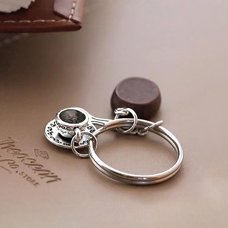 1Pc Afternoon Tea Casual Keyring Simulated Mini Coffee Bean Metal Keychain Coffee Cup Tea Pot Personalized Bag Pendant