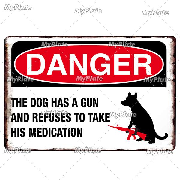 MyPlate Dog Waste Metal Sign Plaque Metal Vintage Tin Sign Wall Decor For Club Man Cave Bar Decoration NO PET Tin Plate
