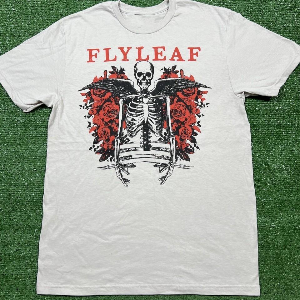 Flyleaf Band Skeleton Angel Cotton White T Shirt For Men All Size UR154