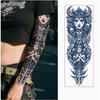 Full Arm Herbal Juice Tattoo Sticker Waterproof Non-Reflective Semi-Permanent Dark Flower Arm Tattoo Sticker