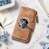 Vintage Biker Print Long Wallet Leisure Multi Card Slot Portable Durable Daily Purse