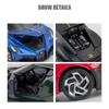 1/24 Scale Bugatti Voice of The Night Alloy Metal Diecast Car Model,  Pull Back Vehicle with Sound and Light Doll Toy Model Gift for Children