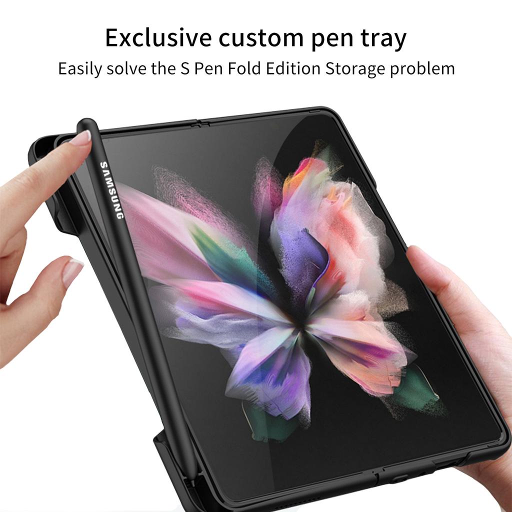 Чехол для Samsung Galaxy Z Fold 4 3, крышка, рамка, боковой слот для ручки, матовый чехол с магнитным кронштейном для Z Fold4 Fold3 5g (Нет ручки )