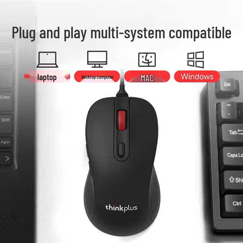 Lenovo M10 Pro Красная точка Эргономичная проводная мышь