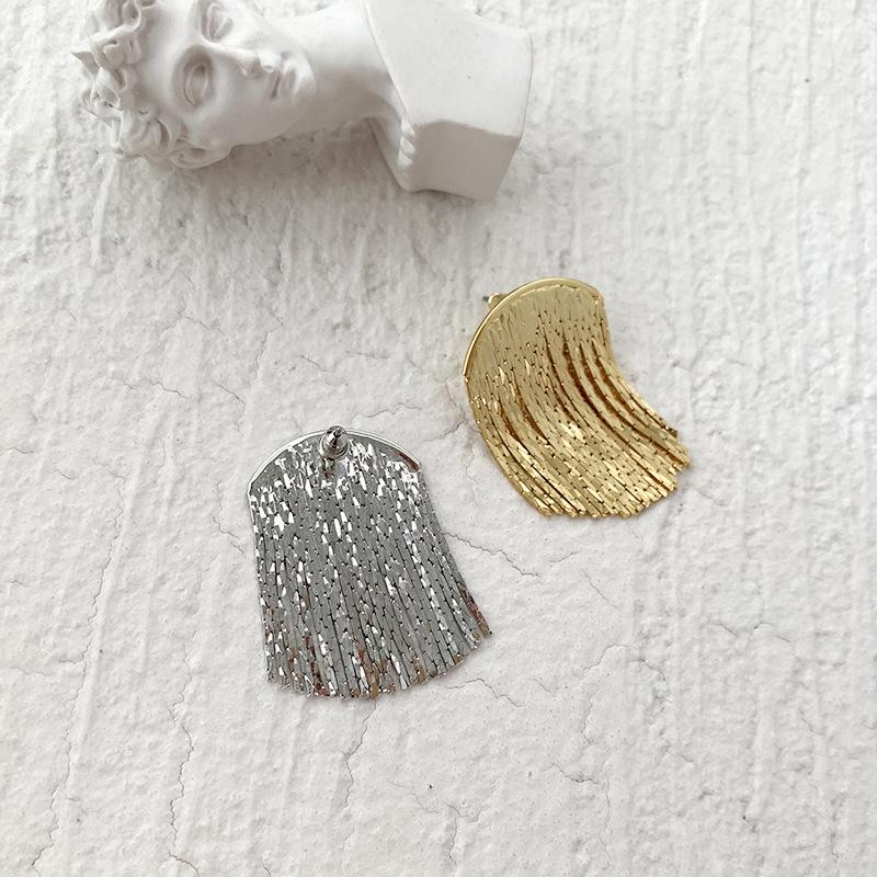 Серьги с бахромой, темпераментные, модные, игла из серебра 925 пробы, в стиле инс, ручная работа, высококлассные, нишевые серьги с бахромой