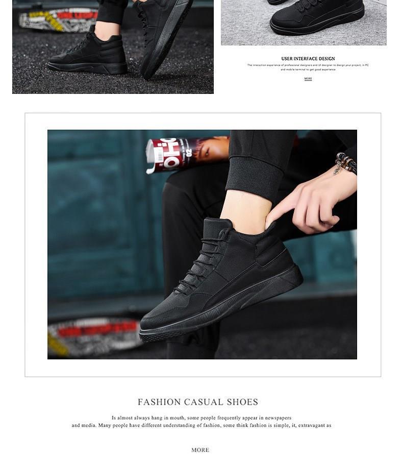 Мужские красные спортивные кроссовки с высоким верхом - корейский стиль, осень/зима, с плюшевой подкладкой, модная повседневная обувь.