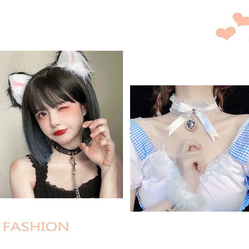 Милая японская плюшевая повязка на голову с ушками кошки и лисы для ролевых игр