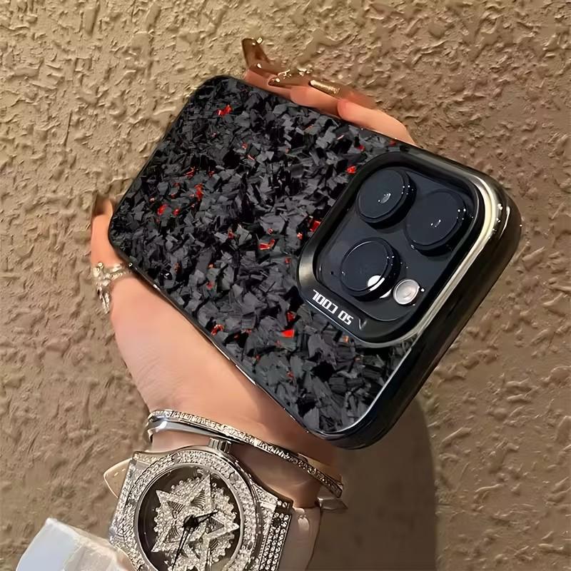 Художественный чехол для телефона с узором из углеродного волокна для iPhone 17 Pro 16 15 14 13 12 11 17 Pro Max 7 8 Plus X XS XR 16E 17 Air Жесткий чехол
