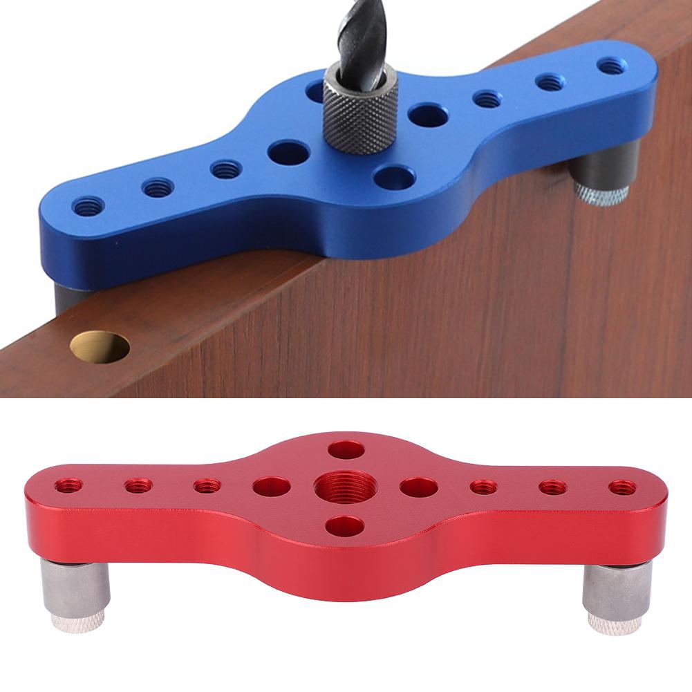 Hole Punch Locator Aluminum Alloy Puncher Gauge DIY Woodworking Tool with 3Pcs Drill Bushing