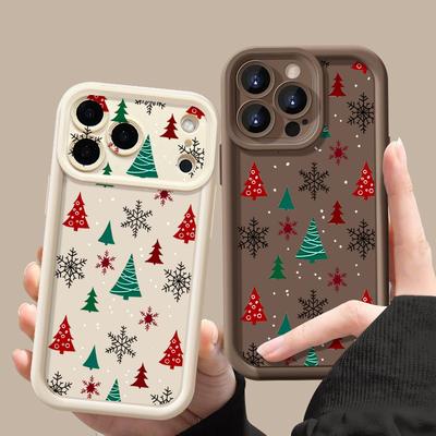 Чехол с принтом «Счастливого Рождества» для iPhone 17 Air 16 15 14 13 12 Pro Max 16 17 Pro 16e 11 Противоударные однотонные силиконовые чехлы для телефона