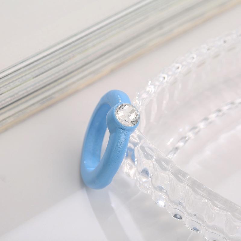 iF ME Корейские прозрачные акриловые кольца с бриллиантами, модные кольца на палец ярких цветов, женские ювелирные аксессуары, подарок