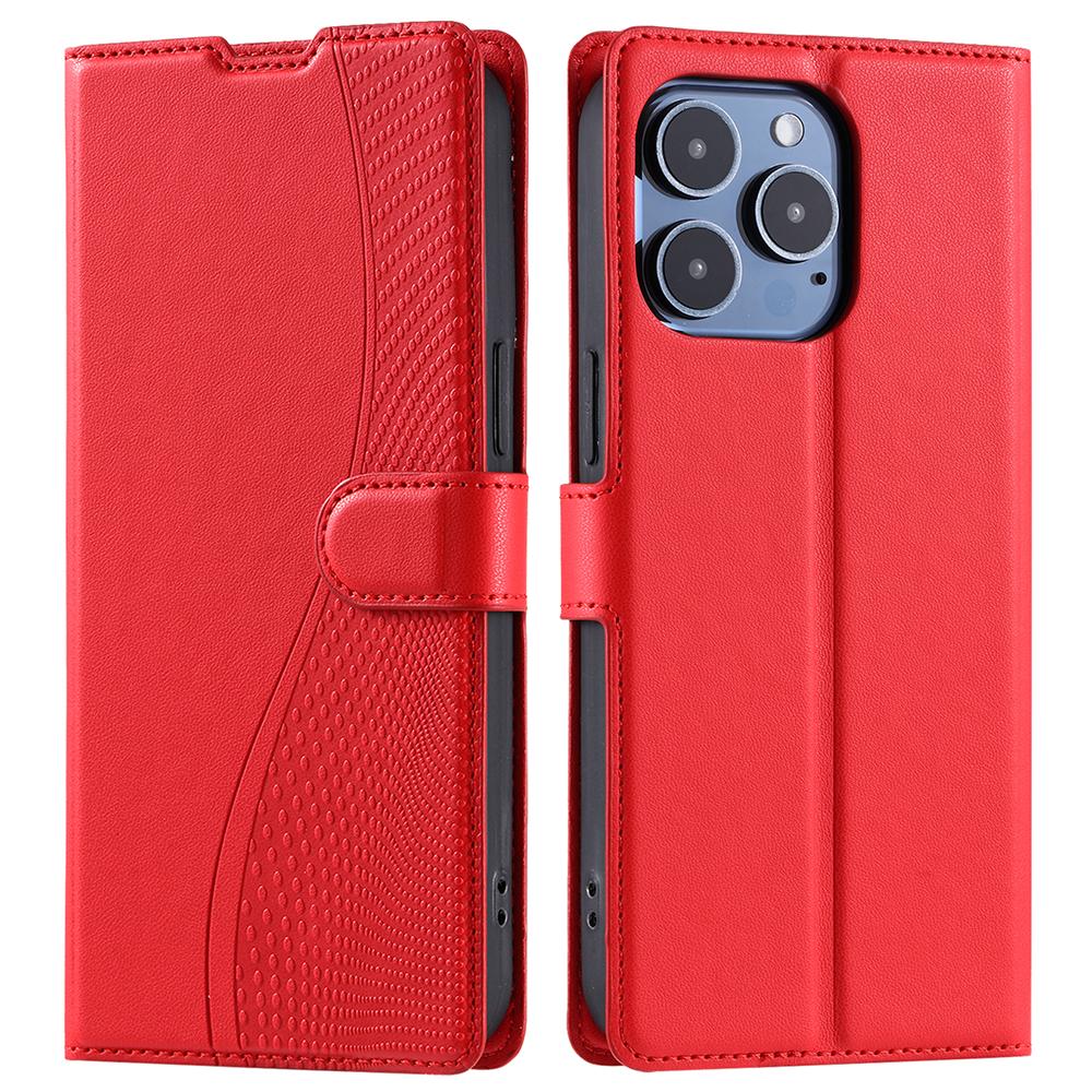 Чехол для iPhone 16 Pro Max с точечным тиснением, откидная крышка из ПУ кожи с отделением для карт, ремешок