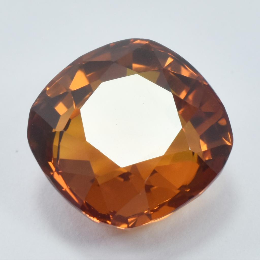 Orange Sapphire Square Cushion Cut 13.30 Ct Natural Loose Gemstone CERTIFIED