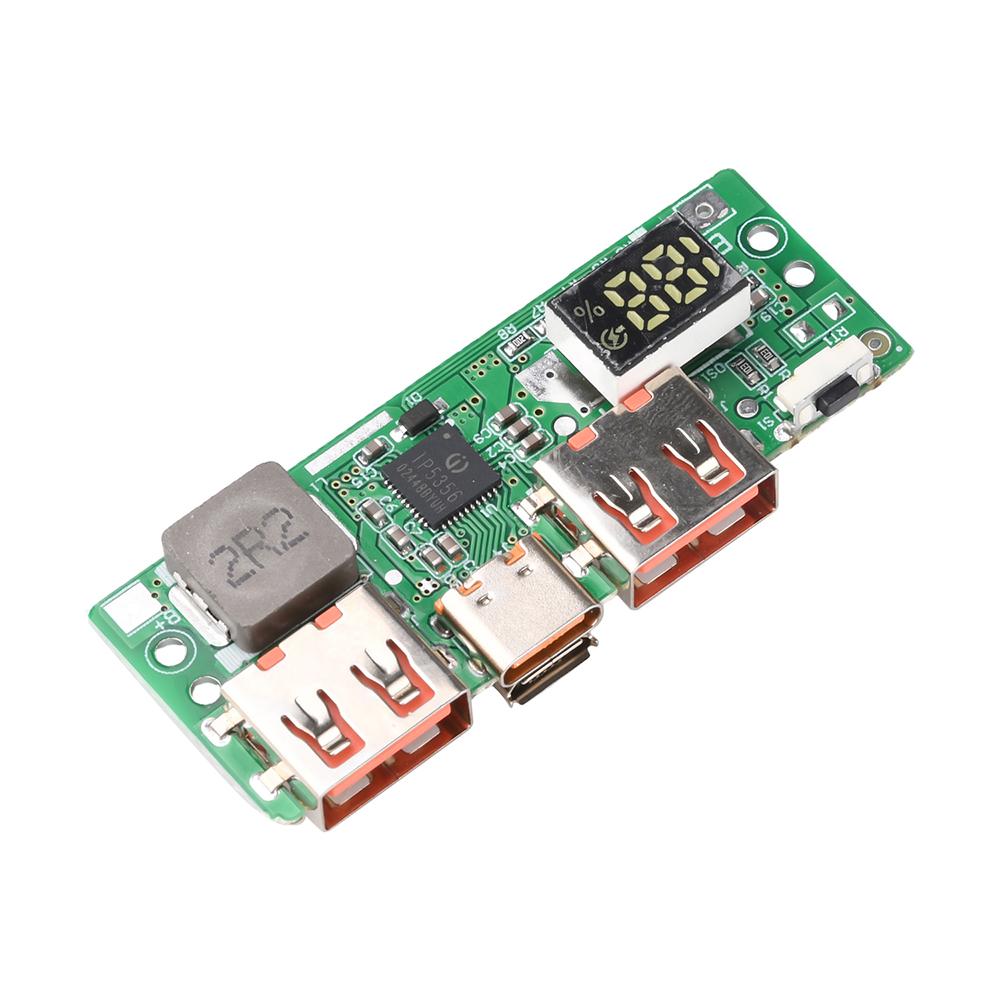 LED Dual USB 5V 3A Micro/Type-C USB Mobile Power Bank Charging Module Lithium Battery Charger Board Circuit Protection