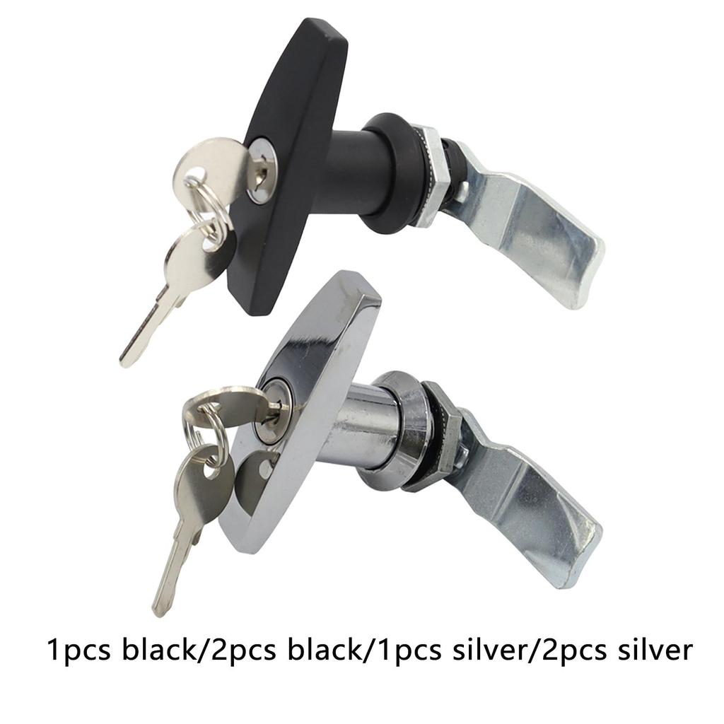 Anti-Theft T-Shape Handle Lock with Keys Garage Door Trailer Fixing T Handle Industrial Cabinet Keyed Lock Caravan Canopy Locks