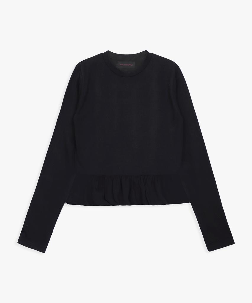 PINK PINEAPPLE Frill Layered Top_Black